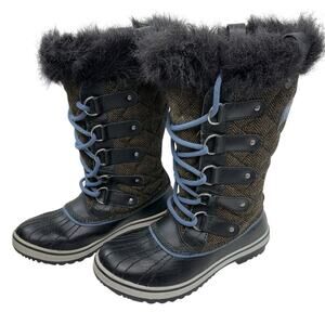 Sorel Tofino Tall Winter Boots Women Size 6 Snow Waterproof Herringbone